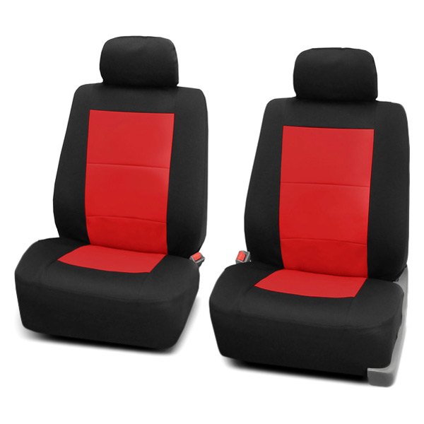  FH Group® - 1st Row Premium Waterproof 1st Row Black & Red Seat Covers