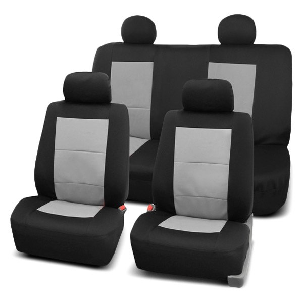  FH Group® - 1st & 2nd Row Premium Waterproof 1st & 2nd Row Black & Gray Seat Covers