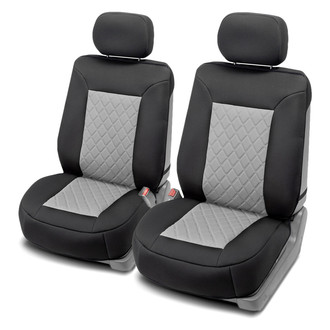 FH Group® - Neosupreme Deluxe 1st Row Black & Gray Seat Cushions