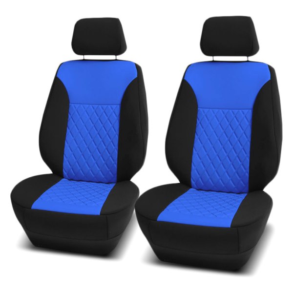  FH Group® - 1st Row Neoprene Ultraflex 1st Row Black & Blue Seat Covers