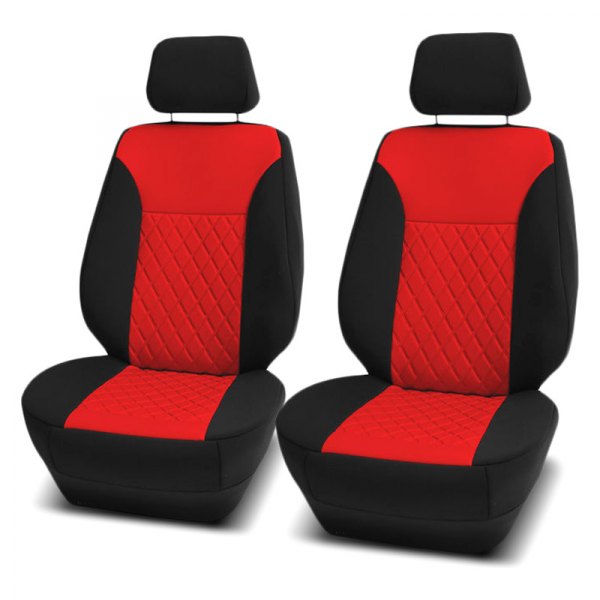  FH Group® - 1st Row Neoprene Ultraflex 1st Row Black & Red Seat Covers