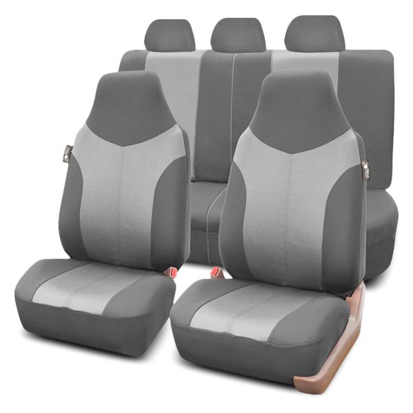  FH Group® - 1st & 2nd Row Supreme Twill 1st & 2nd Row Gray Seat Covers