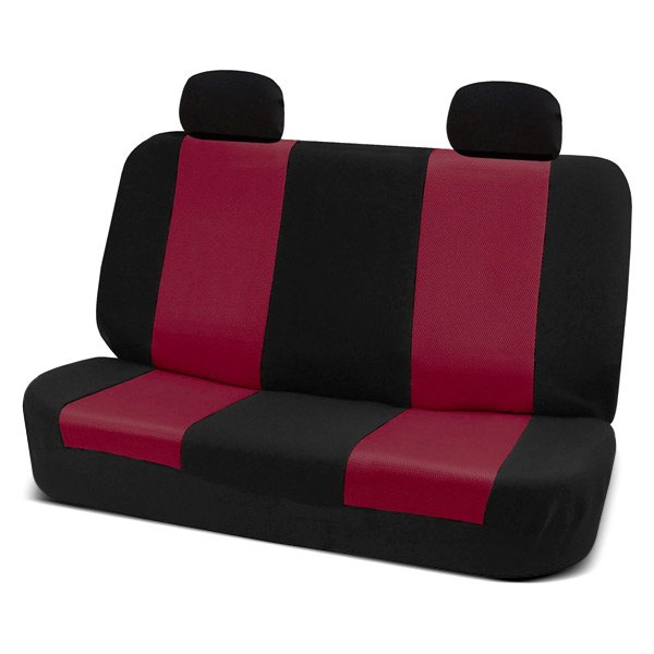  FH Group® - 2nd Row Classic Cloth 2nd Row Black & Burgundy Seat Covers