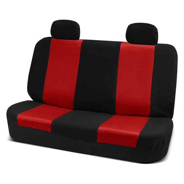  FH Group® - 2nd Row Classic Cloth 2nd Row Black & Red Seat Covers