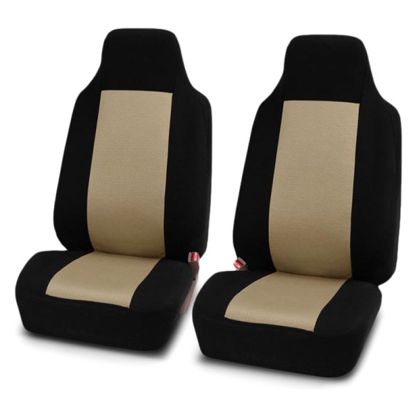  FH Group® - 1st Row Classic Cloth 1st Row Black & Beige Seat Covers