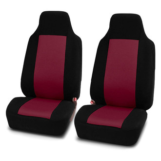 FH Group® - Classic Cloth 1st Row Black & Burgundy Seat Covers
