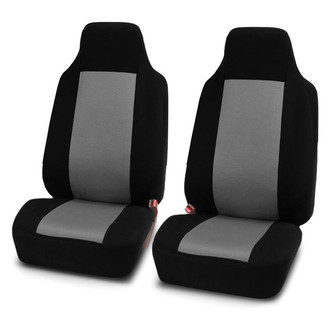 FH Group® - Classic Cloth 1st Row Black & Gray Seat Covers