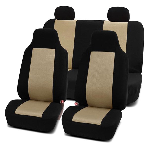  FH Group® - 1st & 2nd Row Classic Cloth 1st & 2nd Row Black & Beige Seat Covers