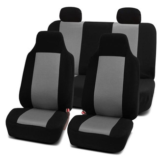 FH Group® - Classic Cloth 1st & 2nd Row Black & Gray Seat Covers