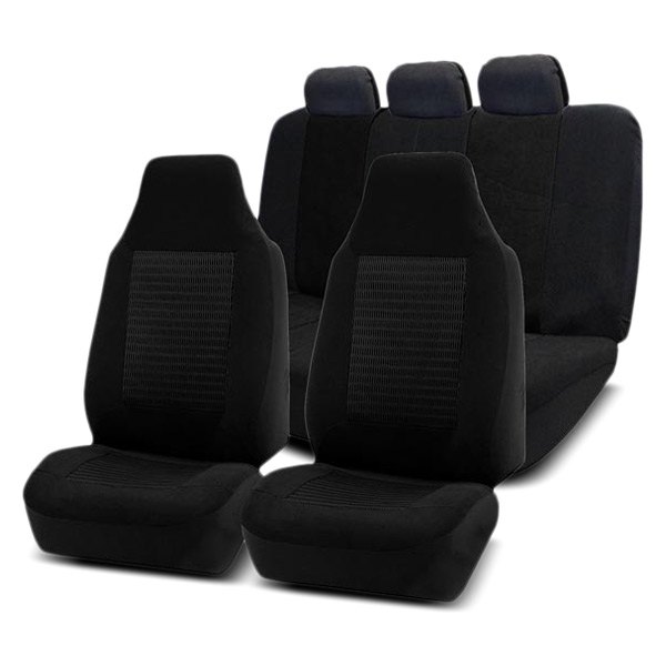  FH Group® - 1st & 2nd Row Premium Fabric 1st & 2nd Row Black Seat Covers