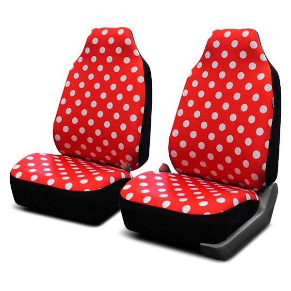  FH Group® - 1st Row Polka Dot Flat Cloth 1st Row Red Seat Covers