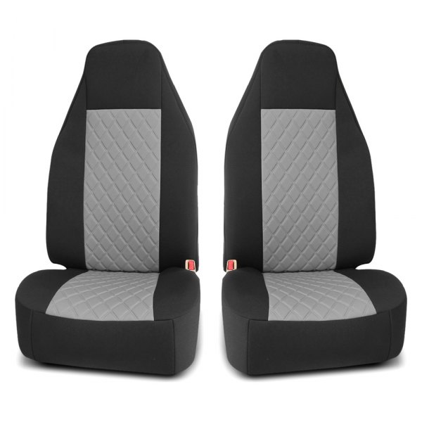  FH Group® - 1st Row Neosupreme Deluxe 1st Row Black & Gray Seat Cushions