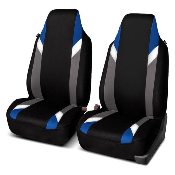  FH Group® - 1st Row Supreme Modernistic 1st Row Black & Blue Seat Covers