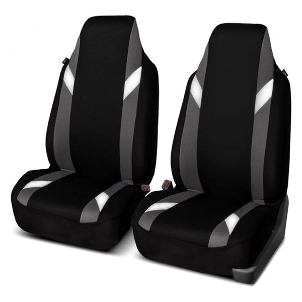  FH Group® - 1st Row Supreme Modernistic 1st Row Black & Gray Seat Covers