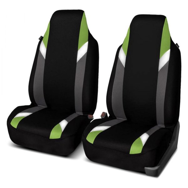 FH Group® - 1st Row Supreme Modernistic 1st Row Black & Green Seat Covers