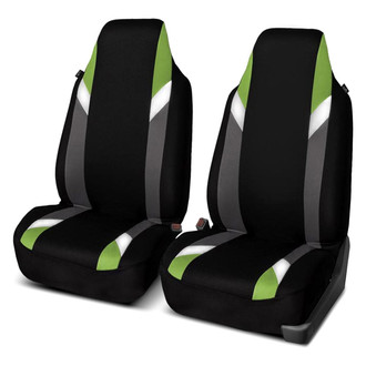 FH Group® - Supreme Modernistic 1st Row Black & Green Seat Covers