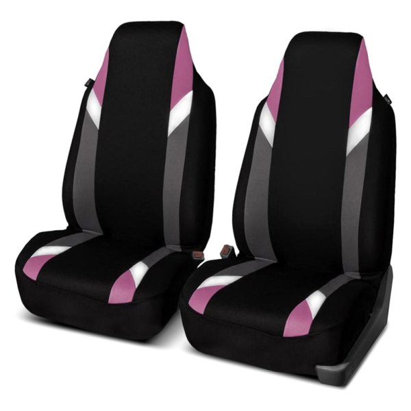  FH Group® - 1st Row Supreme Modernistic 1st Row Black & Pink Seat Covers