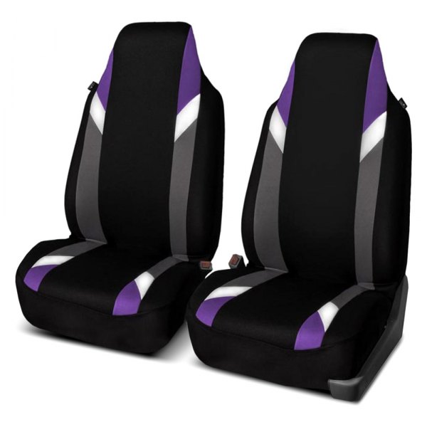  FH Group® - 1st Row Supreme Modernistic 1st Row Black & Purple Seat Covers