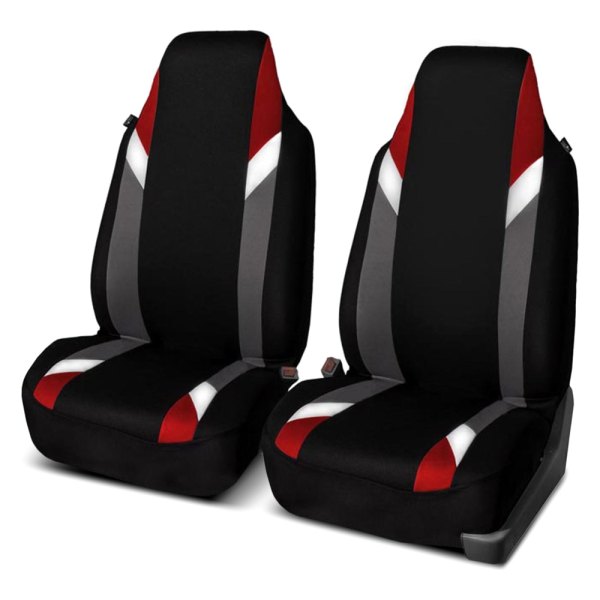  FH Group® - 1st Row Supreme Modernistic 1st Row Black & Red Seat Covers
