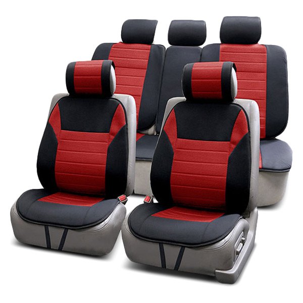 FH Group® - 1st & 2nd Row Premium 1st & 2nd Row Black & Red Seat Cushions