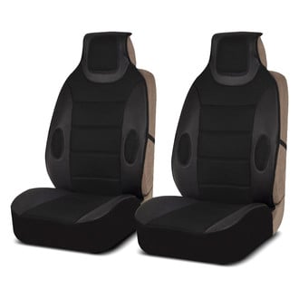 FH Group® - Leatherette 1st Row Black Cushion Pads with 3D Air Mesh
