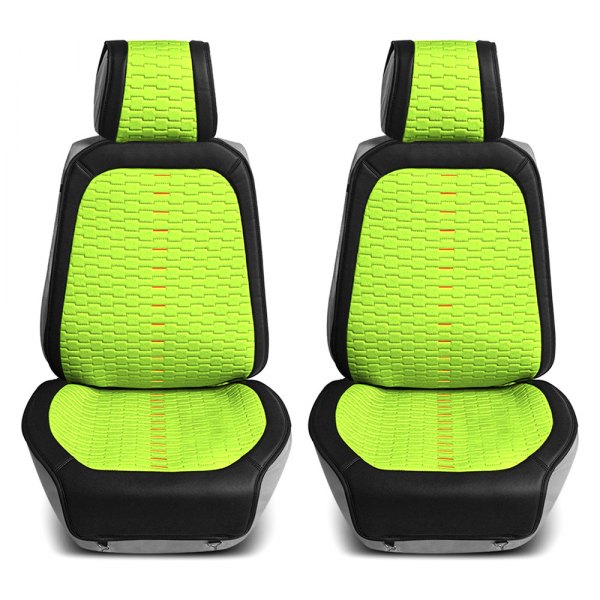  FH Group® - Colorful Ultra 1st Row Black & Green Seat Cushions