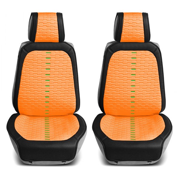  FH Group® - Colorful Ultra 1st Row Black & Orange Seat Cushions