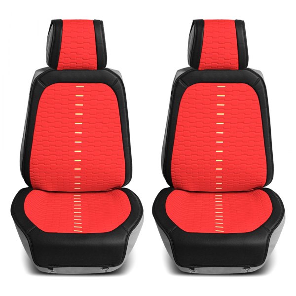  FH Group® - Colorful Ultra 1st Row Black & Red Seat Cushions