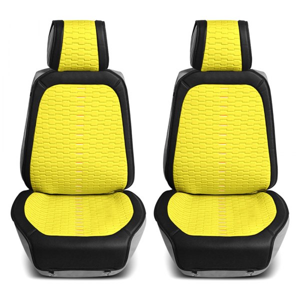  FH Group® - Colorful Ultra 1st Row Black & Yellow Seat Cushions