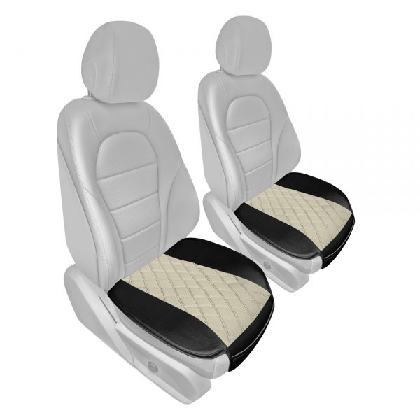  FH Group® - Faux Leather and NeoSupreme 1st Row Black & Beige Seat Cushion Pads