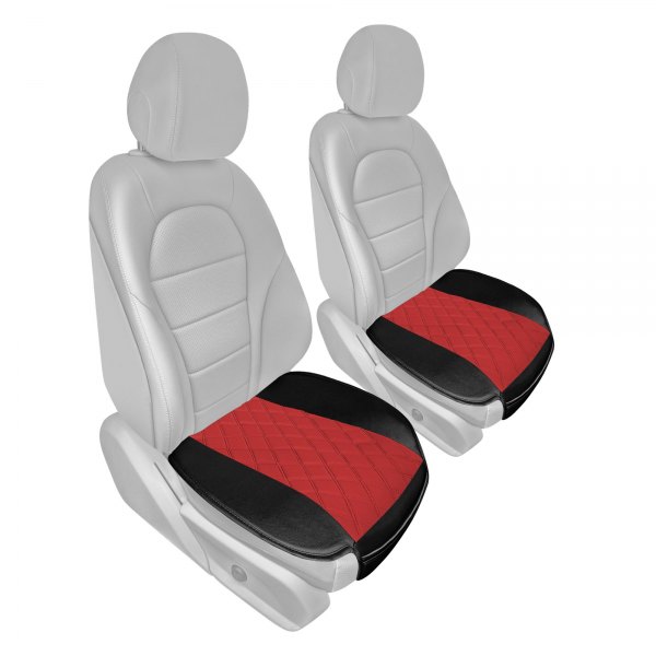  FH Group® - Faux Leather and NeoSupreme 1st Row Black & Red Seat Cushion Pads