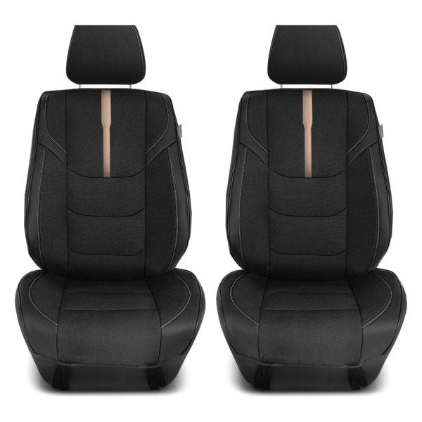  FH Group® - Ultra Sleek 1st Row Black & Beige Seat Cushions
