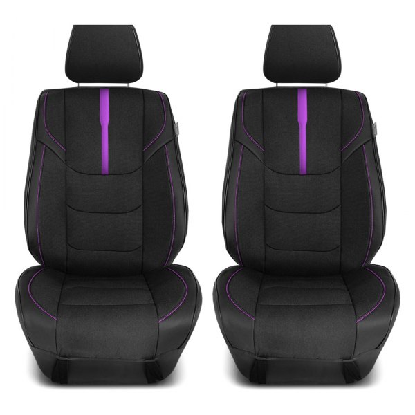  FH Group® - Ultra Sleek 1st Row Black & Purple Seat Cushions