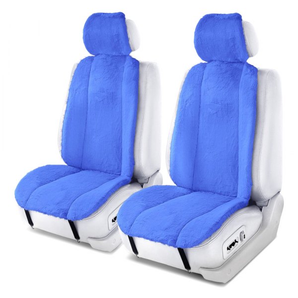  FH Group® - Doe16 Faux Rabbit Fur 1st Row Blue Seat Cushions