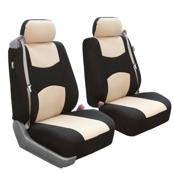  FH Group® - 1st Row Flat Cloth All-Purpose Built-In Seatbelt 1st Row Beige Seat Covers