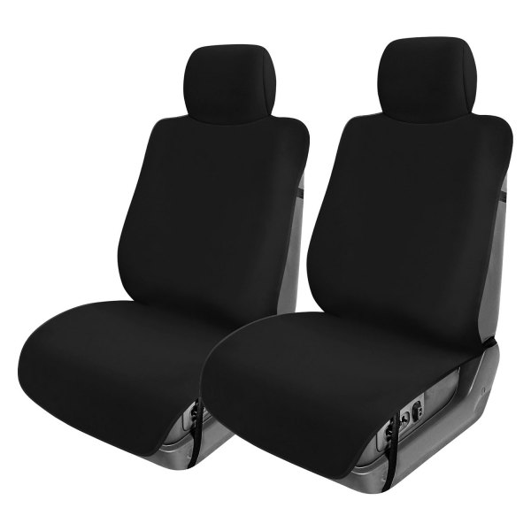  FH Group® - Black Faux Leather 1st Row Black Seat Protectors
