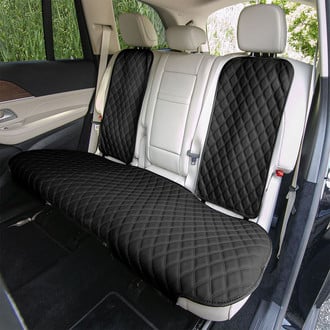 FH Group® - Faux Leather 2nd Row Black Seat Protectors
