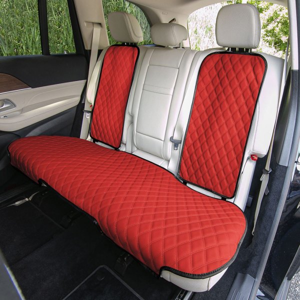  FH Group® - 2nd Row Faux Leather 2nd Row Red Seat Protectors