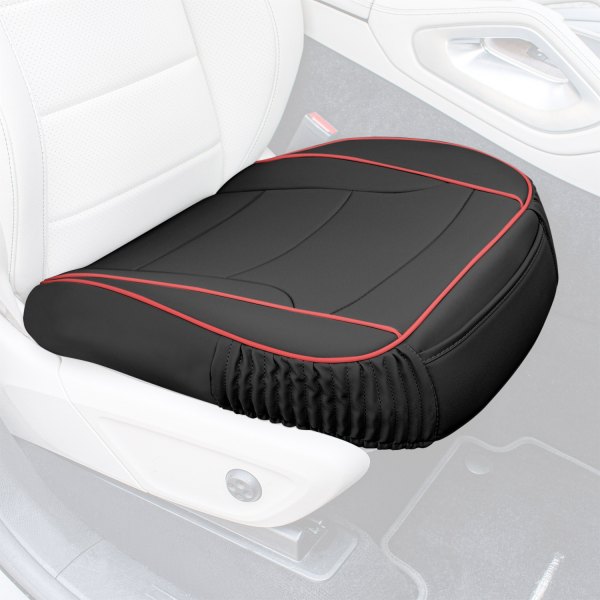  FH Group® - Faux Leather 1st Row Black & Red Trim Seat Cushion Pad