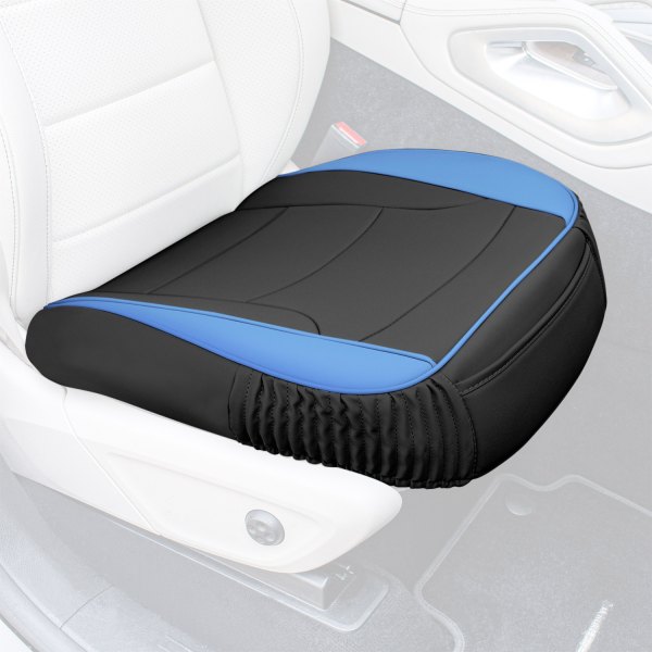  FH Group® - Faux Leather 1st Row Black & Blue Seat Cushion Pad