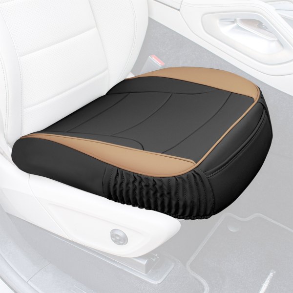  FH Group® - Faux Leather 1st Row Black & Brown Seat Cushion Pad
