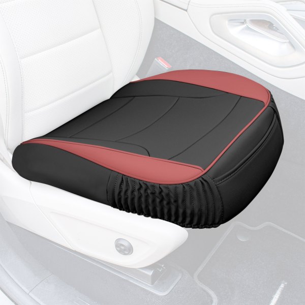  FH Group® - Faux Leather 1st Row Black & Burgundy Seat Cushion Pad