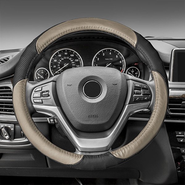 FH Group® - Jeep Wrangler 2018 Perforated Genuine Leather Steering Wheel  Cover