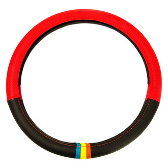 FH Group® - Full Spectrum Genuine Leather Red Steering Wheel Cover