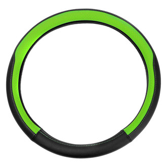 FH Group® - Geometric Chic Genuine Leather Green Steering Wheel Cover