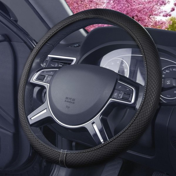 FH Group® - Ultra Comfort Leatherette Flexible White Steering Wheel Cover