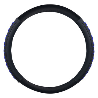 FH Group® - Genuine Leather Lace-Up Blue Steering Wheel Cover