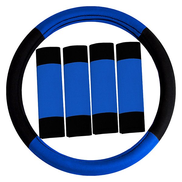 FH Group® - Modernistic Blue Steering Wheel Cover and Seat Belt Pads