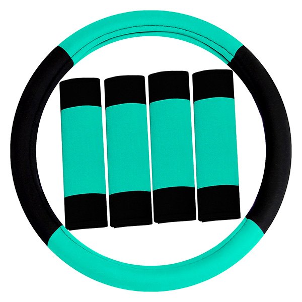 FH Group® - Modernistic Mint Steering Wheel Cover and Seat Belt Pads