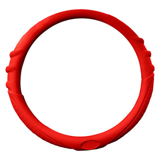 FH Group® - Silicone Red Steering Wheel Cover with Grip Marks
